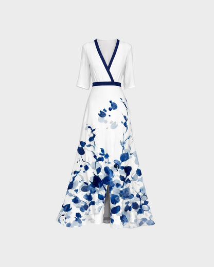 Pilar | Elegante vestido largo con escote profundo