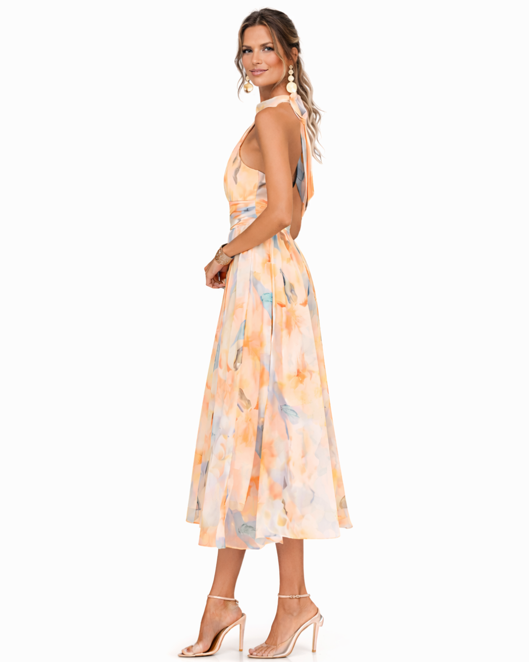 Aurora™ | Vestido con Escote Halter y Estampado Acuarela