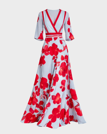 Pilar | Elegante vestido largo con escote profundo