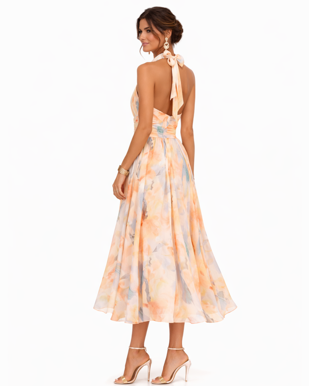 Aurora™ | Vestido con Escote Halter y Estampado Acuarela