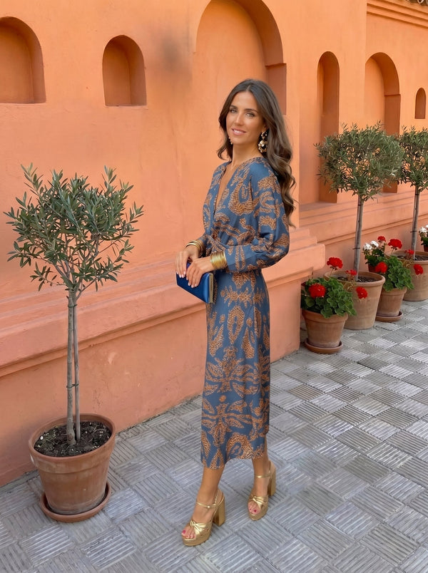 Silvia™ | Vestido midi con estampado