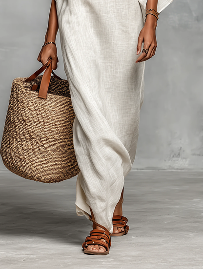 Aveline™ | Vestido Maxi Off-Shoulder con Mangas Murciélago