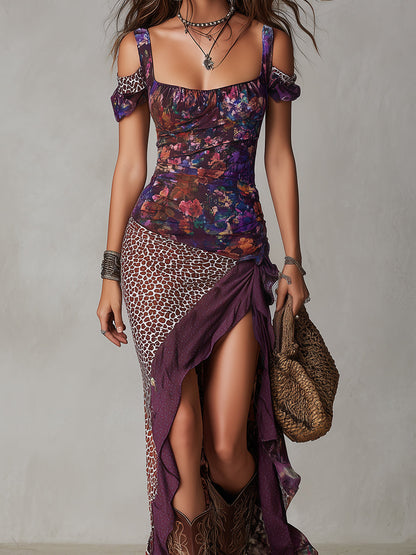 Vestido Maxi Urban Nómada con Estampado de Leopardo