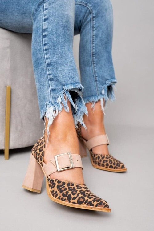 Llana™ | Tacones de bloque con estampado de leopardo audaz