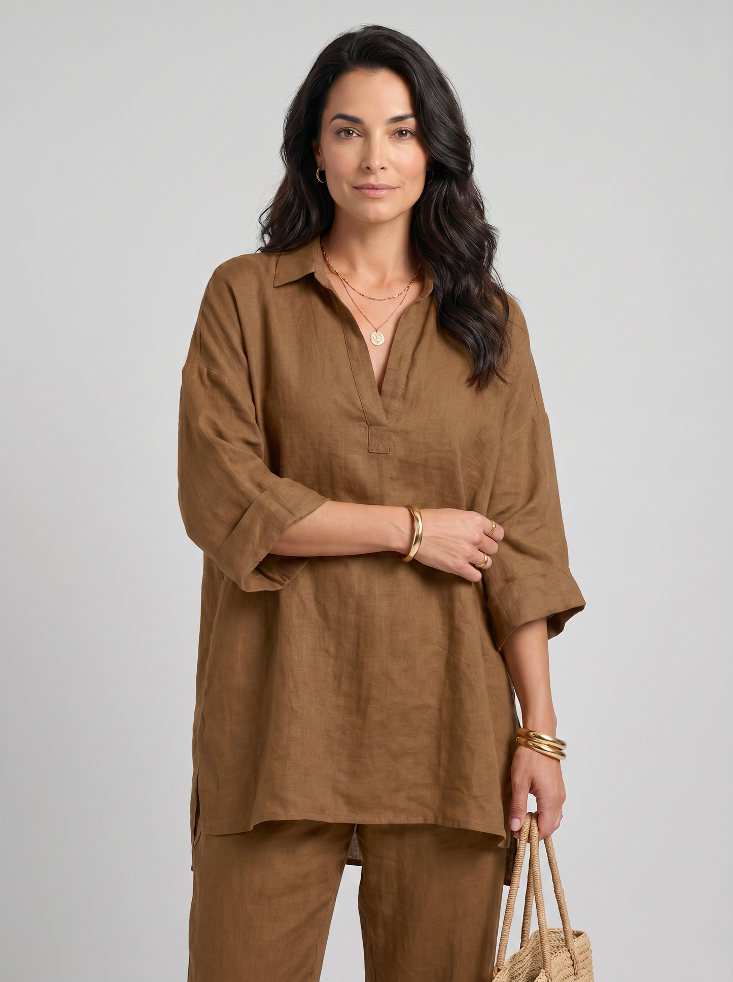Marina | Conjunto Casual de Dos Piezas con Cuello en V para Mujer
