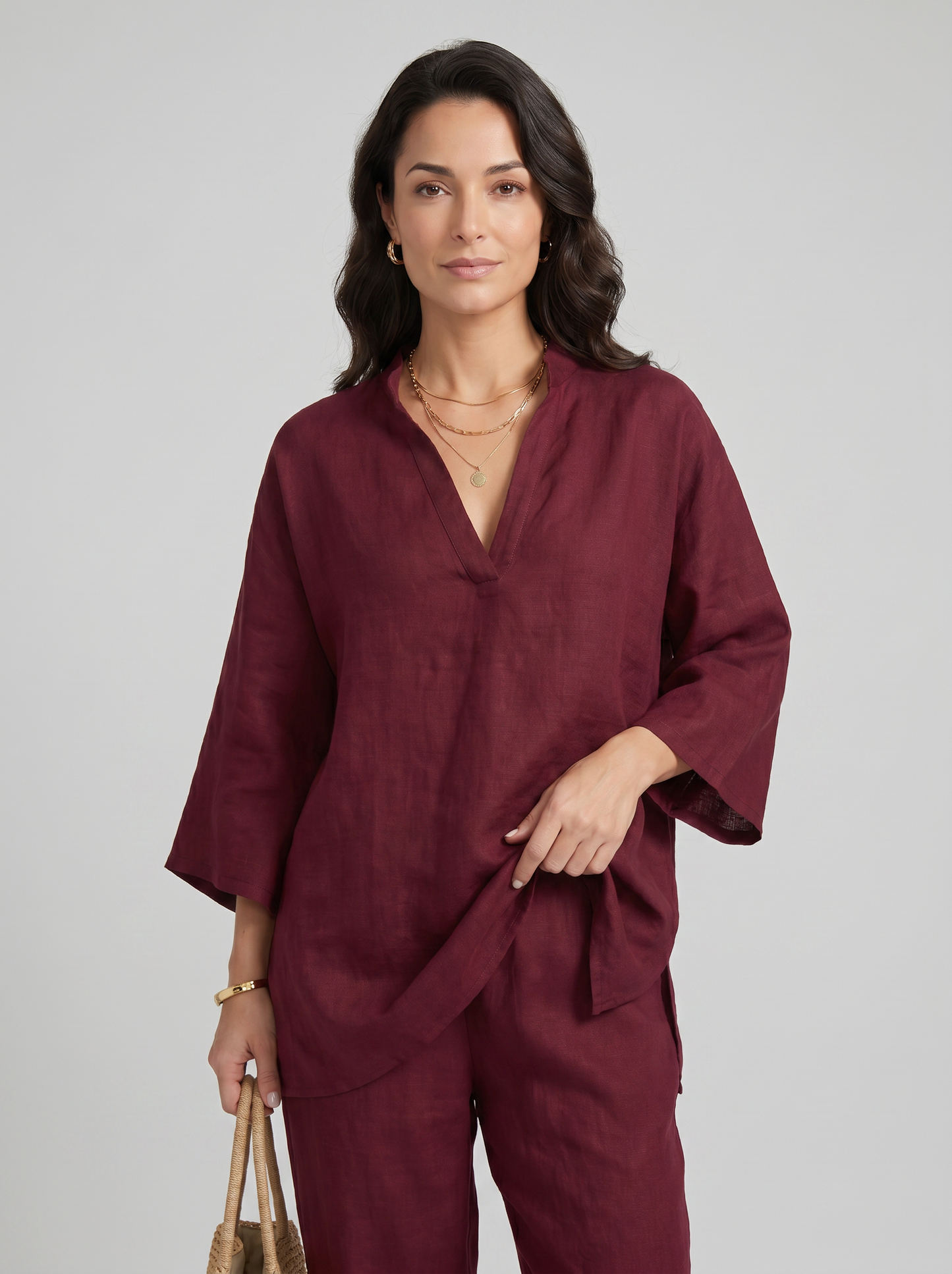 Marina | Conjunto Casual de Dos Piezas con Cuello en V para Mujer