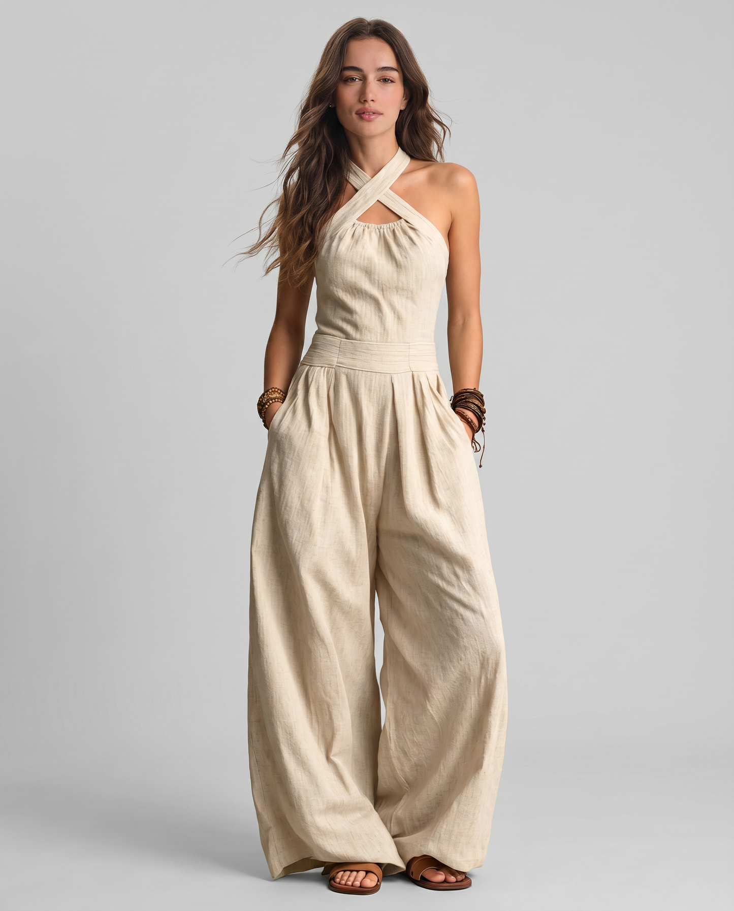 Ariadna | Mono Elegante Con Escote Cruzado